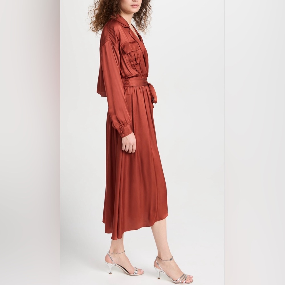 Misa Blair Copper Silky Dress $470 MSRP, Size M, NWT